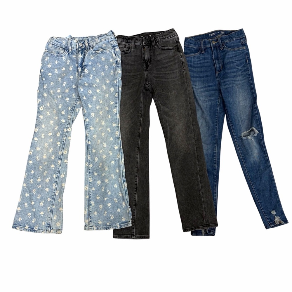 Girls‎ Old Navy Jean Lot - Blue, Black, and Floral - Size 12